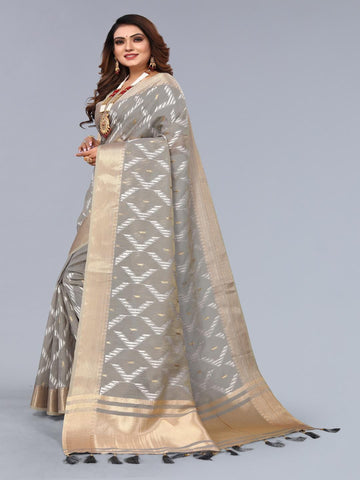 Ethnic Motifs Zari Woven Design Banarasi Saree